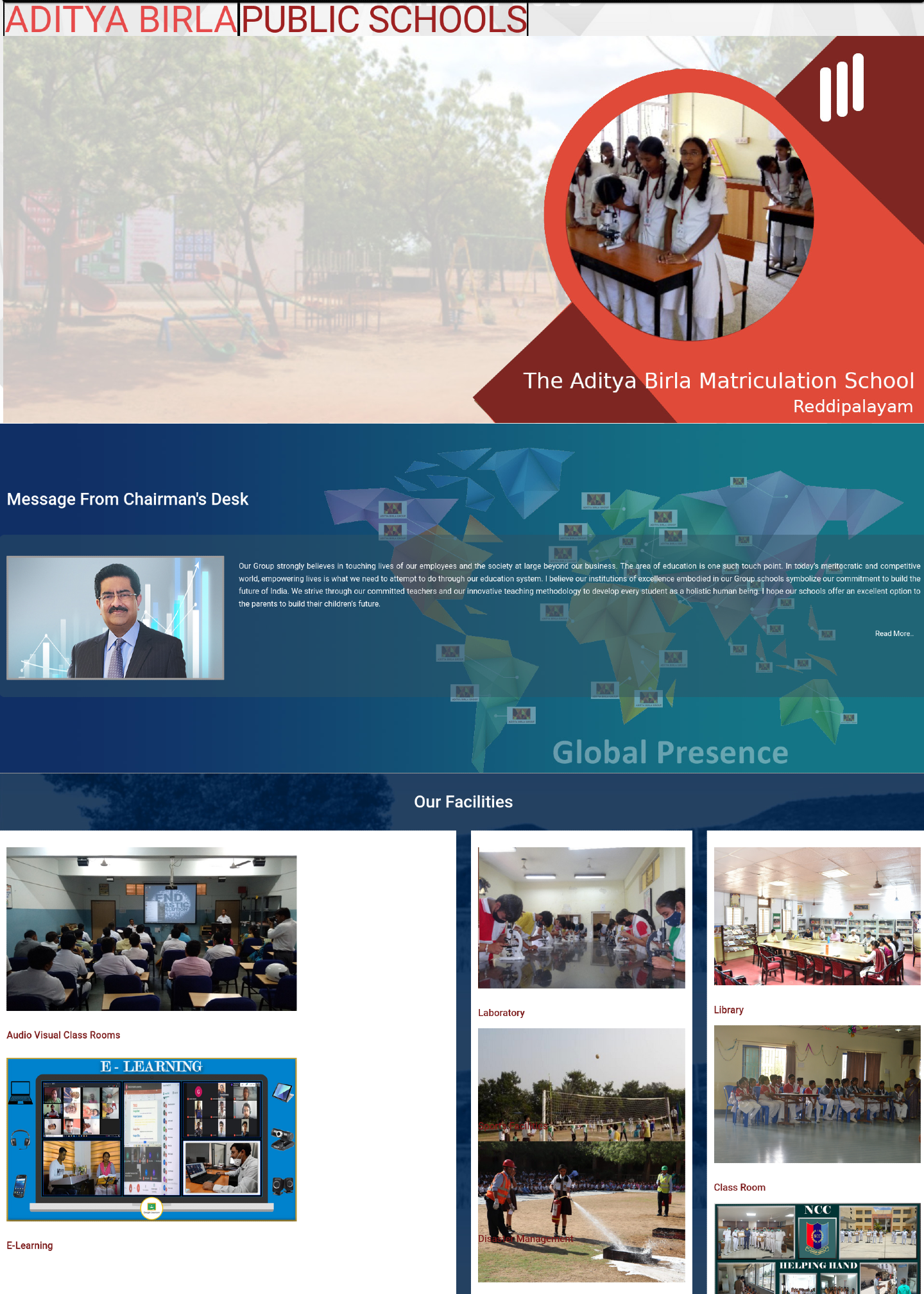 School website designing Aditya Birla